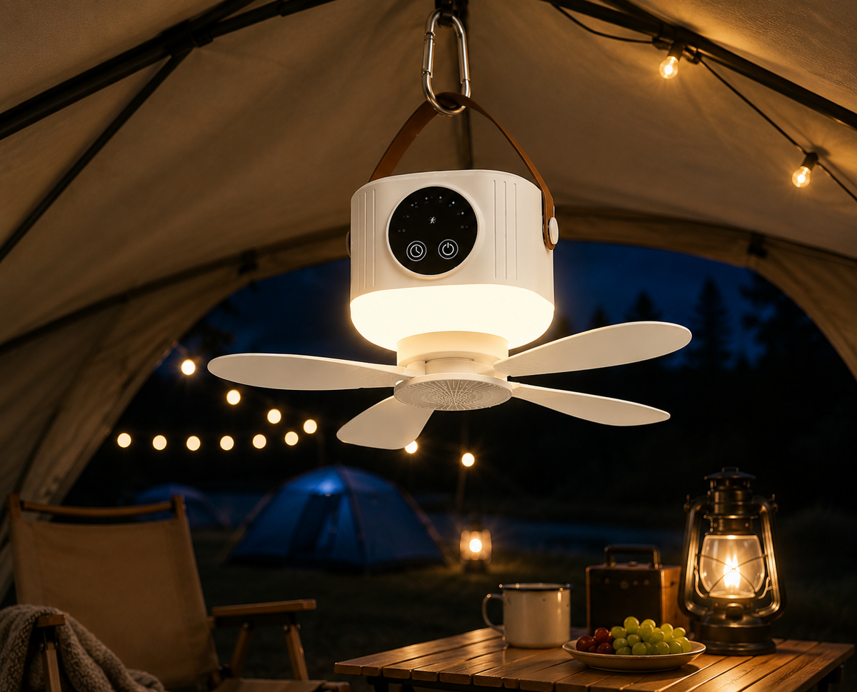 Ventilateur De Plafond Portable USB-C Avec LED Et Minuterie - NomadLite