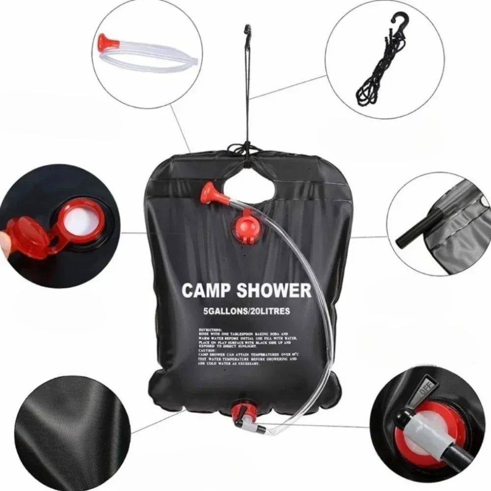 Sac De Douche Solaire 20 L Pour Camping Et Plage - NomadLite