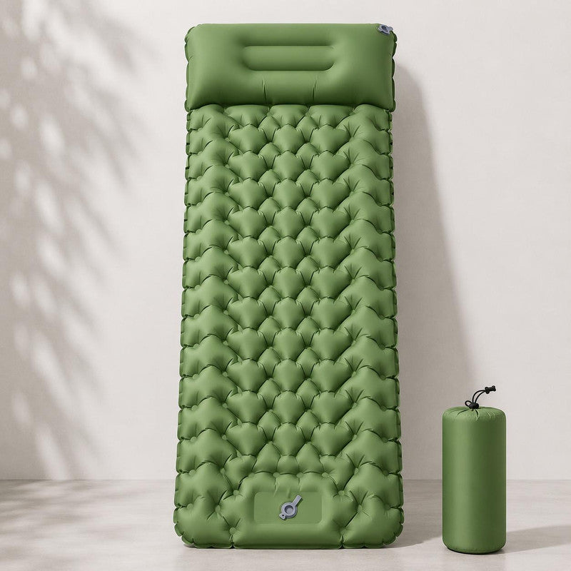 Matelas De Camping Gonflable Avec Oreiller Et Pompe Intégrés - NomadLite