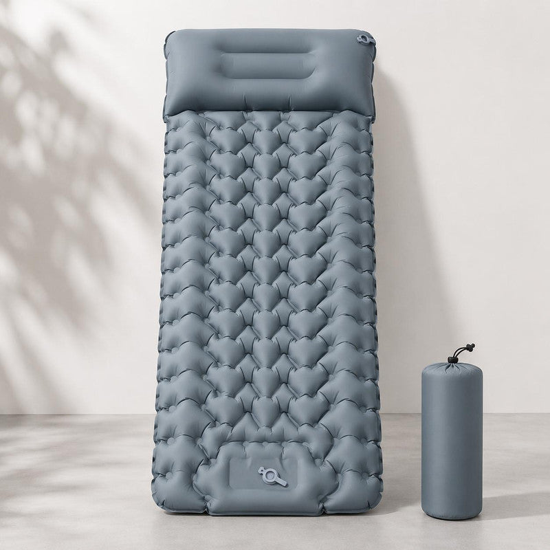 Matelas De Camping Gonflable Avec Oreiller Et Pompe Intégrés - NomadLite