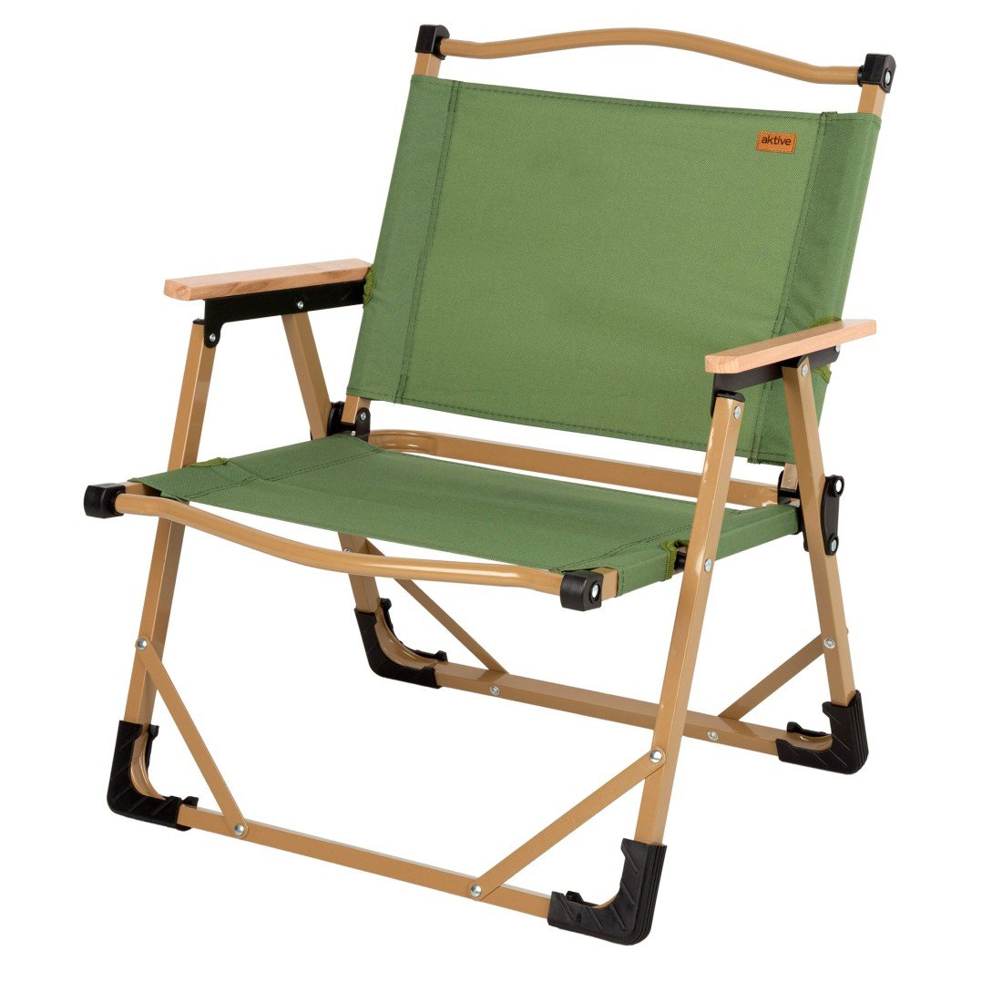 Chaise pliante basse glamping vert acier